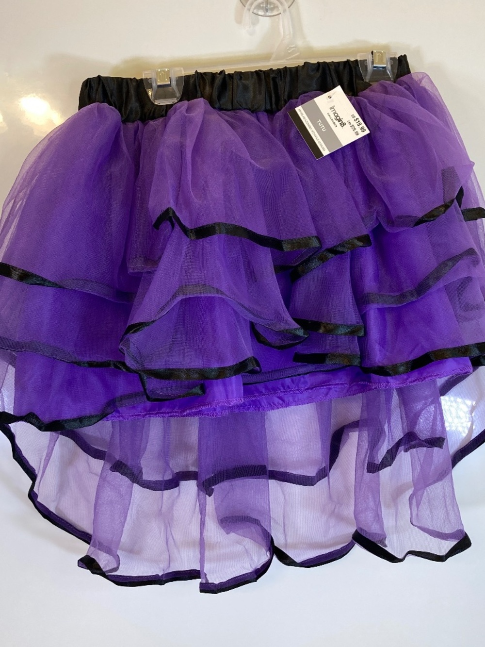 Purple Tutu Skirt OSFM High Low style Elastic Waist NWT Imagin8